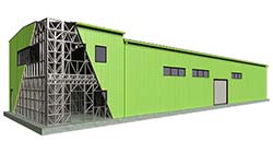 Lightweight steel structures for industrial buildings produced by Unic Rotarex®