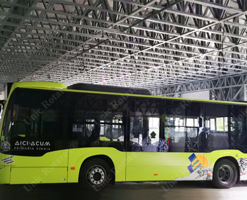 Hybrid buses garage with steel structure