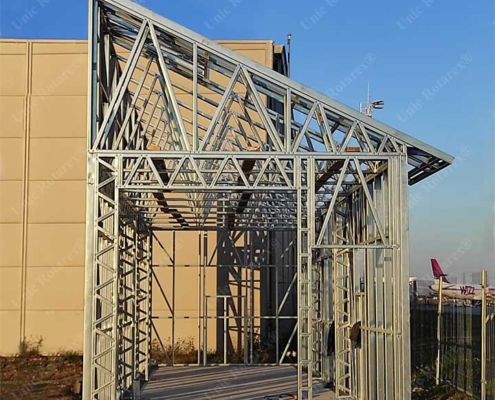 Steel structure for garage at airport